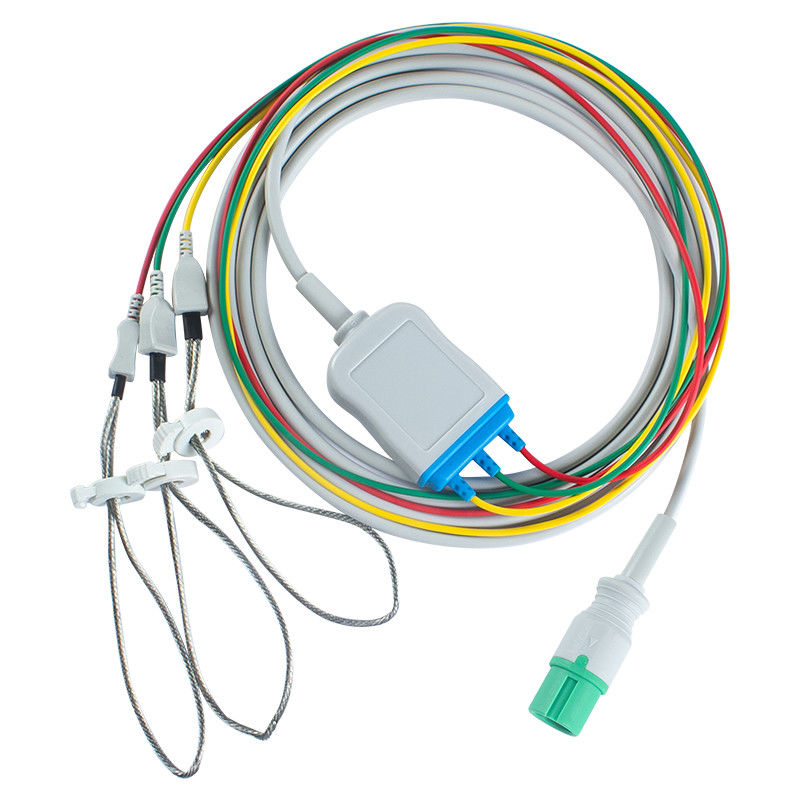 Contec Tierärztliche EKG-Kabel und Bleiwires 7-Pin-Anschluss CMS 7000 8000 Neues Modell EKG-Kabel 3 Blei Leggings