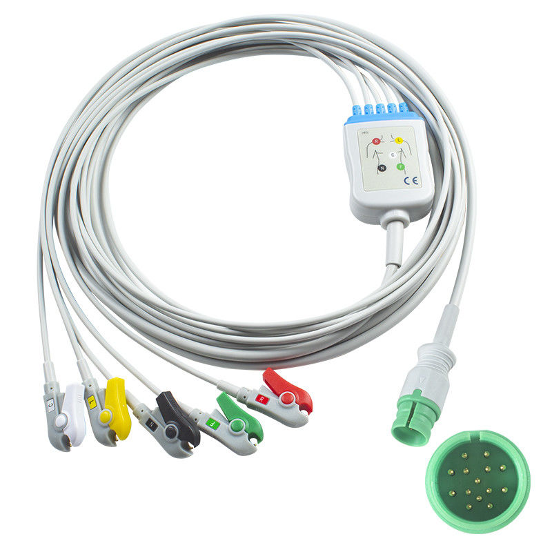 Promed PM-12 PM-12C PM-12D EKG-Kabel und Schleuderdraht 14-Pin-Konnektor EKG-Kabel 3 Schleuderaufnahme IEC