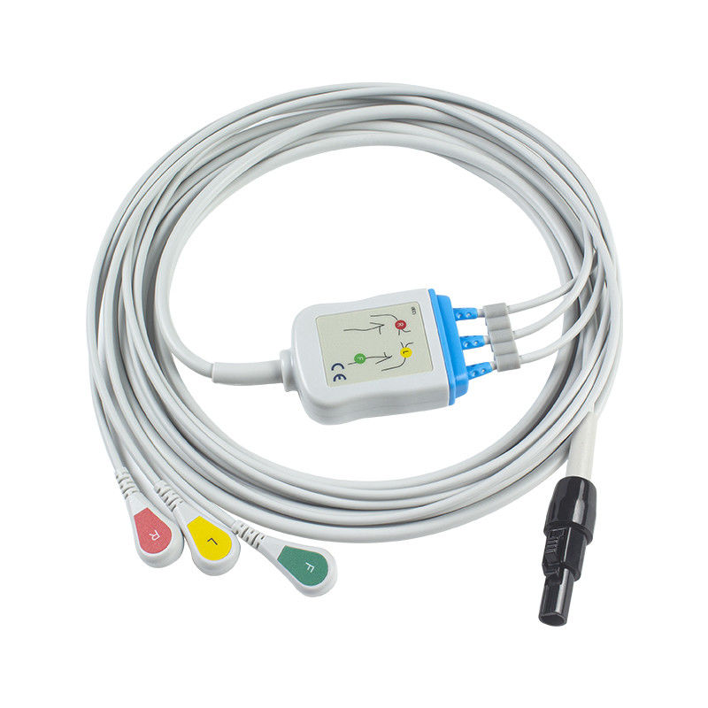 Welch allyn Propaq LT EKG-Kabel und Leitungen Patientenkabel 3 Lead EKG-Leadwire 008-0879-00 IEC Snap