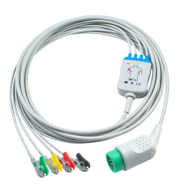 Schnappen/Pinch Patient End 4Lead EKG Kabel für Medtronic Lifepak 20e AHA/IEC Farbcodierung