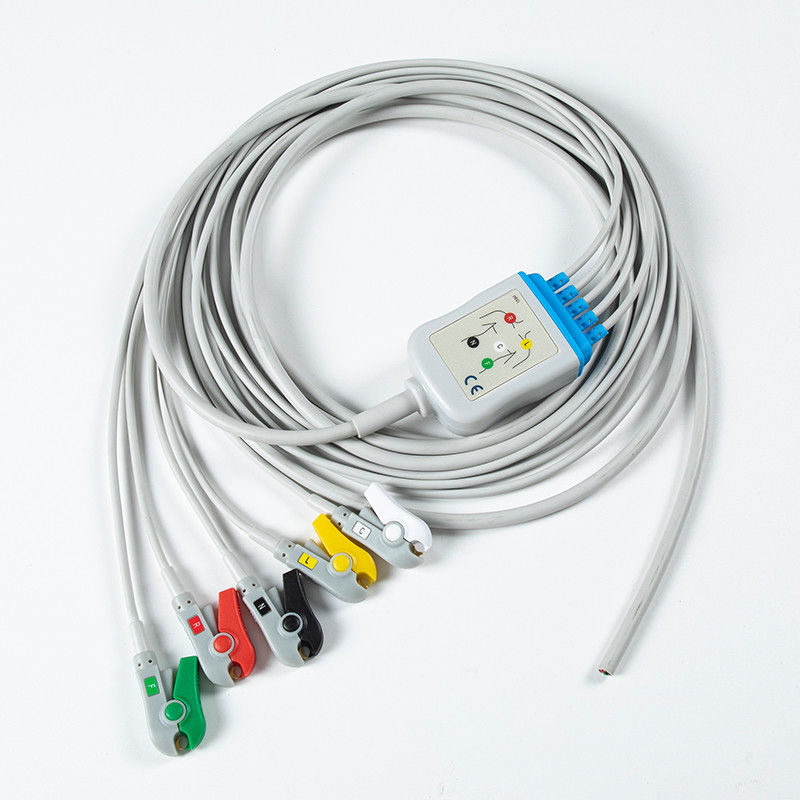 Halbfertiges EKG-Kabel ohne Steckverbinder 5Lead-EKG-Grabber IEC 2,5 m 5,0 Durchmesser
