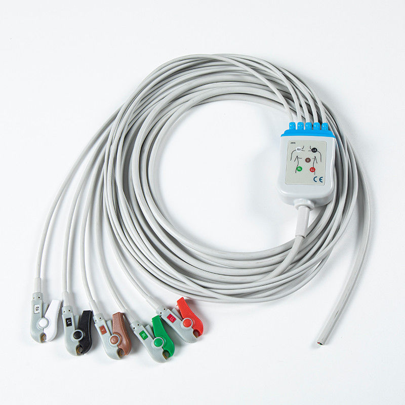5 Blei Grau AHA Grabber Halbfertiges EKG-Kabel Ersatzteile für Krankenhausgeräte