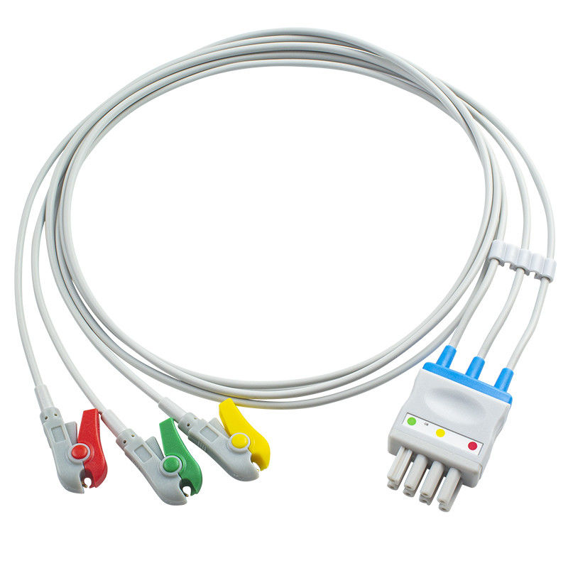 Kabel BR-906P BR-903PA K911A Nihon Kohden ECG stellte der 3 Führungs-Grabscher-Clip ein, um zu verdoppeln 4 Pin Connector