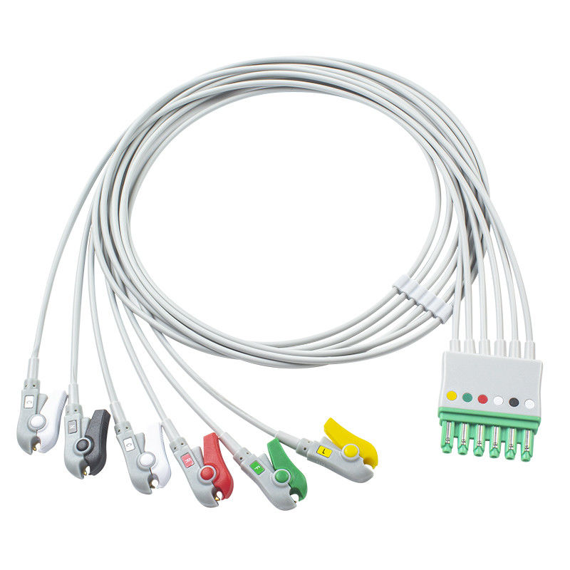 Siemens Draeger MP03405 ECG des Anschlussleitungs-6 Unendlichkeit M540 MultiMed Führungs-Kabel-Grabscher-M300 plus Iec-Clip
