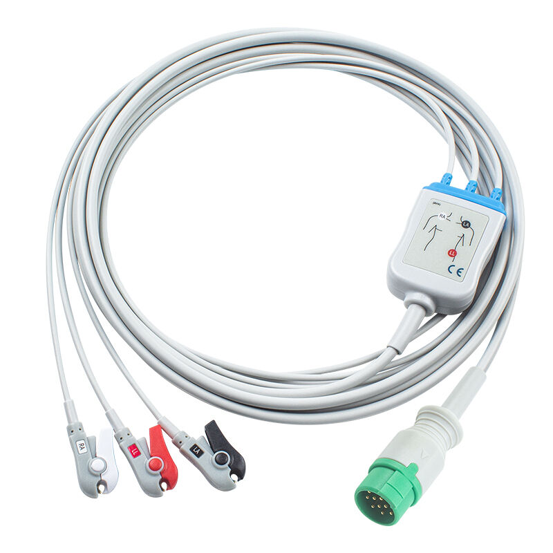 Emtel Fx2000 EKG-Kabel und Schleuderdraht 12-Pin-Konnektor EKG-Kabel 3 5 Schleuderaufnahme IEC AHA
