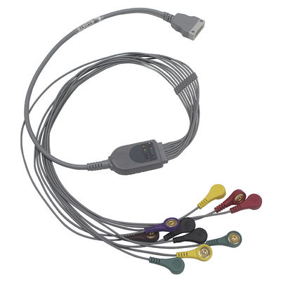 BENEWARE-Elektroden-Führungs-Kabel gerader Maschinen-Kabel Iec-Verschluss Holter 3ft ECG